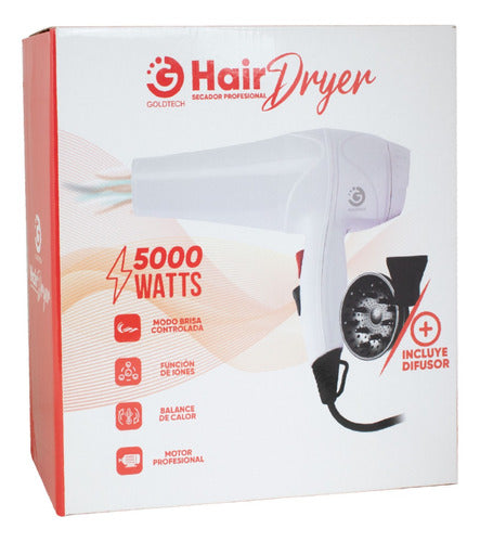 Secador Goldtech Hair Dryer 5000w Con difusor