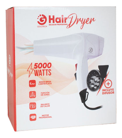 Secador Goldtech Hair Dryer 5000w Con difusor